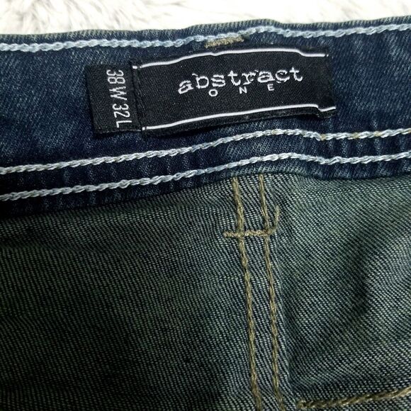 Abstract One Jeans Mens 38×32 Blue Straight Dark Wash Denim - Picture 9 of 12